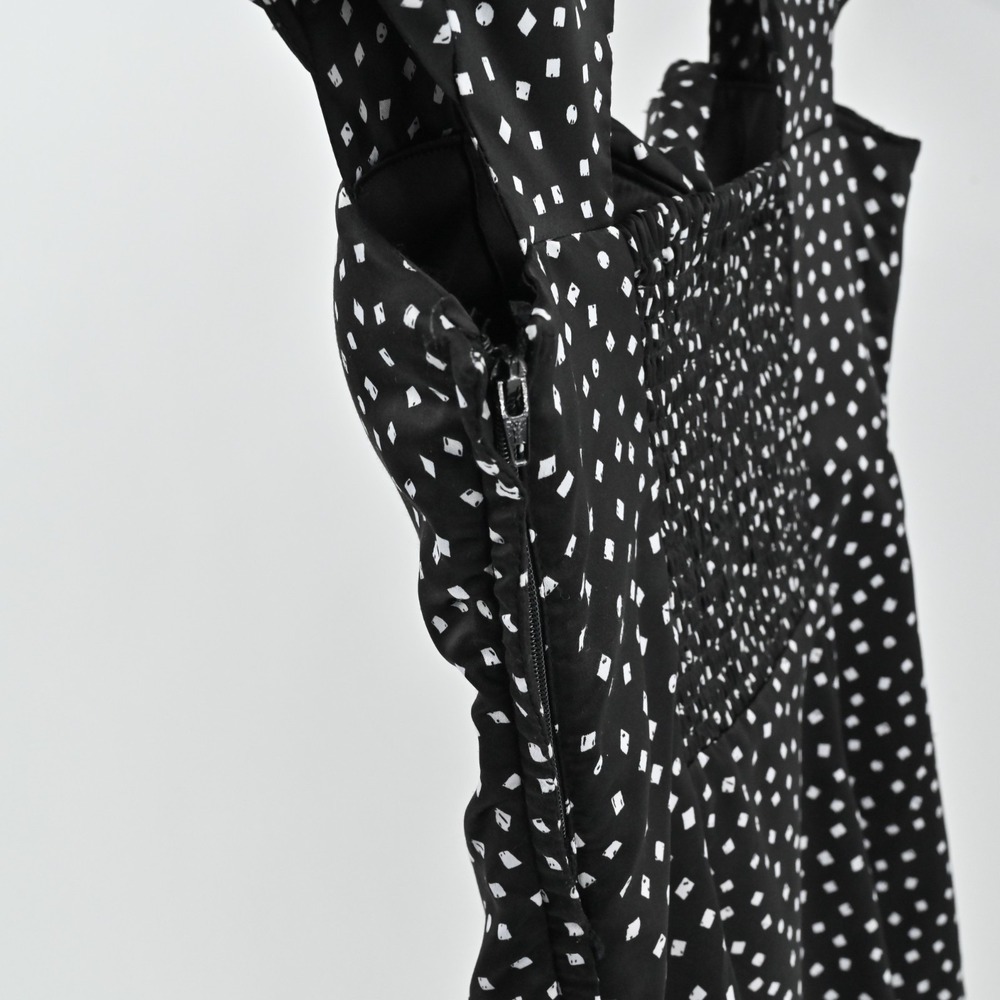Vtg Y2k Guess Pin Up‎ Dress Size 0 Rockabilly Polka Dot Retro Black White Ruched - Picture 10 of 16